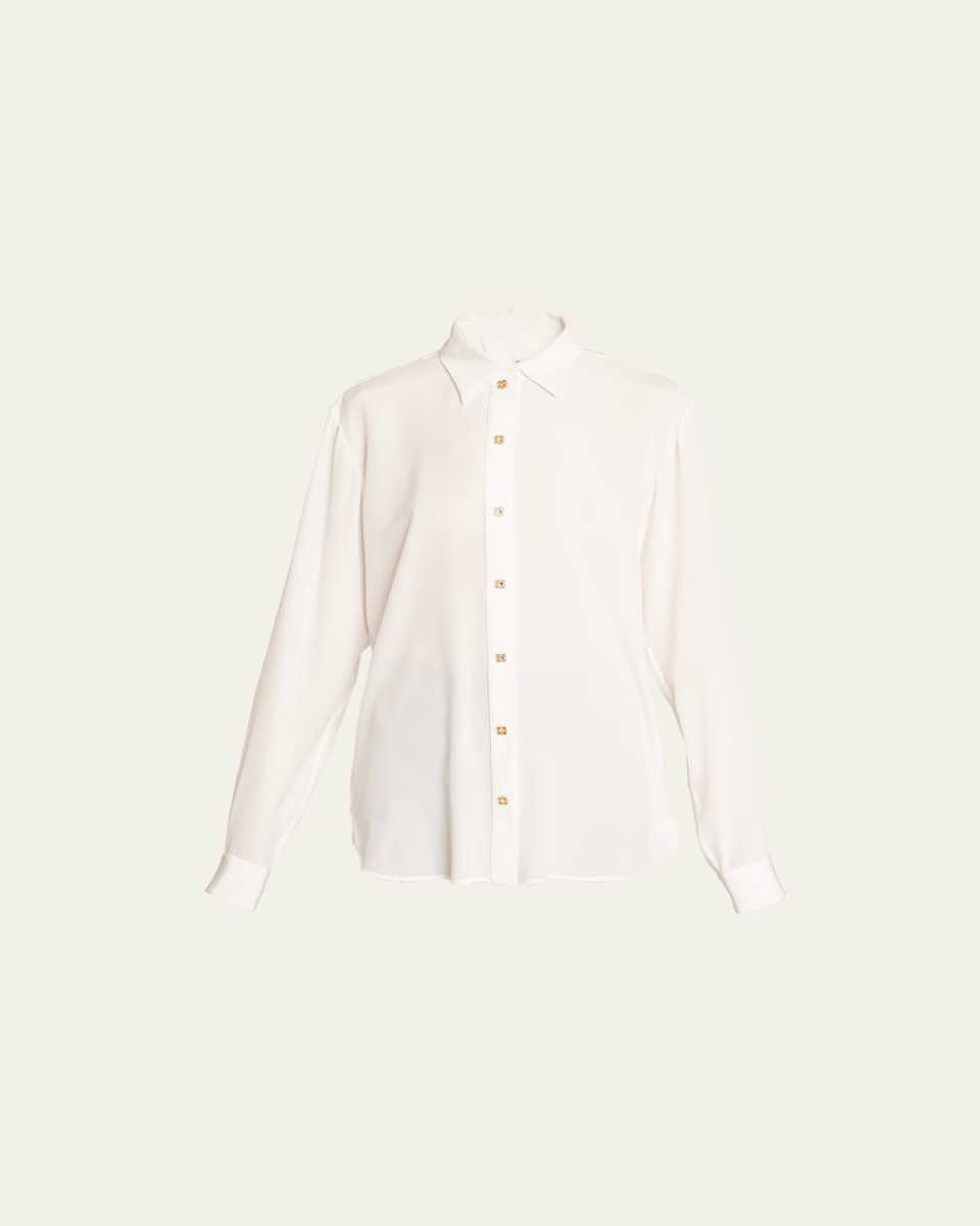 Button-Front Shirt with 4G Strass Buttons